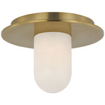 Fosse Solitaire Ceiling Light - Antique Burnished Brass / Alabaster