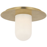 Fosse Solitaire Ceiling Light - Antique Burnished Brass / Alabaster
