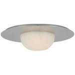 Fosse Ceiling Flush Light - Polished Nickel / Alabaster
