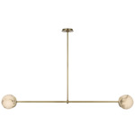 Melange Disc Linear Pendant - Antique Burnished Brass / Alabaster