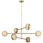 Melange Multi-Positional Disc Chandelier - Antique Burnished Brass / Alabaster