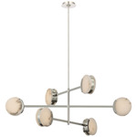 Melange Multi-Positional Disc Chandelier - Polished Nickel / Alabaster
