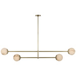 Melange Multi-Positional Disc Chandelier - Antique Burnished Brass / Alabaster