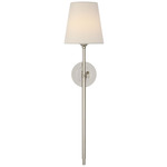 Bryant Cordless Tail Wall Sconce - Polished Nickel / Linen