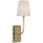 Hulton Rechargeable Wall Sconce - Hand-Rubbed Antique Brass / White Glass