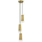 Matcha Multi Light Pendant - Hand-Rubbed Antique Brass / Clear