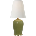 Opera Slim Table Lamp - Light Olive / Linen