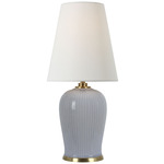 Opera Slim Table Lamp - Polar Blue Crackle / Linen