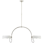 Oso Linear Arched Pendant - Polished Nickel / Matte White