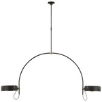 Oso Linear Arched Pendant - Modern Iron / Hand Rubbed Antique Brass