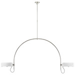 Oso Linear Arched Pendant - Polished Nickel / Matte White