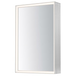 Bevel LED Mirror Medicine Cabinet - Satin Nickel / Mirror