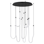 Soleil 8-Light Pendant - Black / Frosted