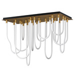Soleil Linear Ceiling Light - Natural Aged Brass / Frosted