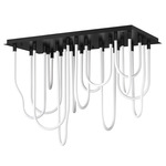 Soleil Linear Ceiling Light - Black / Frosted