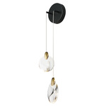 Pebble Wall Light - Black / Gold / Clear