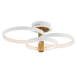 Hoopla Semi Flush Ceiling Light - White / Gold