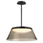 Jensen Pendant - Black / Ribbed Smoke