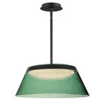Jensen Pendant - Black / Ribbed Green