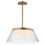 Jensen Pendant - Brass / Ribbed Clear