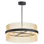 Chimes Color-Select Pendant - Black / Satin Brass