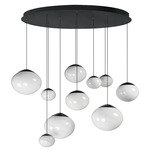 Nimbus 10-Light Oval Pendant - Black / White