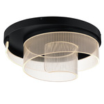 Sonata Swirl Semi Flush Ceiling Light - Black / Clear