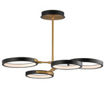 Hoopla Horizontal Chandelier - Black / Gold