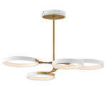 Hoopla Horizontal Chandelier - White / Gold