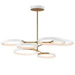 Hoopla Horizontal Chandelier - White / Gold