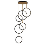 Hoopla 6-Ring Pendant - Black / Gold
