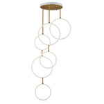 Hoopla 6-Ring Pendant - White / Gold