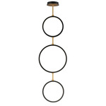 Hoopla Vertical Pendant - Black / Gold