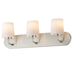 Durham Bathroom Vanity Light - Satin Nickel / White