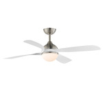 Bola Ceiling Fan with Light - Satin Nickel / White / Frosted