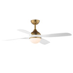 Bola Ceiling Fan with Light - Natural Aged Brass / White / Frosted