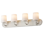 Durham Bathroom Vanity Light - Satin Nickel / White