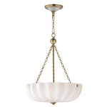 Bundt Convertible Pendant / Semi Flush Ceiling - Natural Aged Brass / White