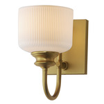 Bisque Wall Sconce - Natural Aged Brass / White