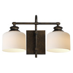 Bisque Bathroom Vanity Sconce - Oil Rubbed Bronze / White