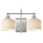 Bisque Bathroom Vanity Sconce - Polished Nickel / White