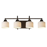 Bisque Bathroom Vanity Sconce - Oil Rubbed Bronze / White