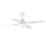 Bola Ceiling Fan with Light - White / Frosted