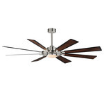 Helm Ceiling Fan with Light - Satin Nickel / White