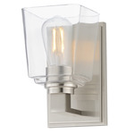 Cubos Wall Sconce - Satin Nickel / Clear