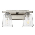 Cubos Bathroom Vanity Light - Satin Nickel / Clear