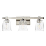 Cubos Bathroom Vanity Light - Satin Nickel / Clear