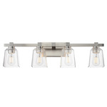 Cubos Bathroom Vanity Light - Satin Nickel / Clear