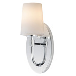 Durham Oval Plate Wall Sconce - Polished Chrome / White