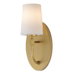 Durham Oval Plate Wall Sconce - Natural Aged Brass / White